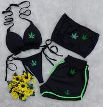 Conjunto Biquíni Com Bojo Refletivo + Short + Top, 1 Linha