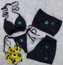 Conjunto Biquíni Com Bojo Refletivo + Short + Top, 1 Linha Conjunto Biquíni Com Bojo Refletivo + Short + Top, 1 Linha