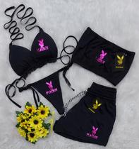 Conjunto Biquíni Com Bojo Refletivo + Short + Top, 1 Linha