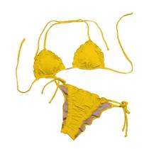 Conjunto Biquíni Cortininha Amarração Feminino Bojo Verão