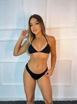 Conjunto Biquini Cortininha Calcinha Fio Dental Marquinha