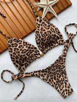 Conjunto Biquini Cortininha com Bojo Removivel e Calcinha Fita Marquinha Bronze Premium Várias Cores