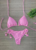 Conjunto Biquíni Cortininha e Calcinha Fio Duplo Sininhos Moda Praia Feminina