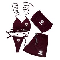 Conjunto Biquíni Cortininha Gringas Model + Short Conjunto Biquíni Cortininha Gringas Model + Short