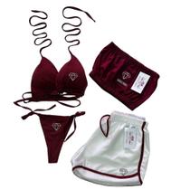 Conjunto Biquíni Cortininha Gringas Model + Short