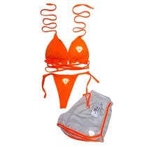 Conjunto Biquíni Cortininha + Short Tactel Gringas Model Conjunto Biquíni Cortininha + Short Tactel Gringas Model