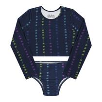 Conjunto Biquíni Cropeed Manga Longa e Calcinha Juvenil Azul Conjunto Biquíni Cropeed Manga Longa e Calcinha Juvenil Azul