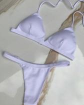 Conjunto Biquíni feminino biquíni De fita Fio Dental Na Cor Branco Com Bojo Removivel TAM P Conjunto Biquíni feminino biquíni De fita Fio Dental Na Cor Branco Com Bojo Removivel TAM P