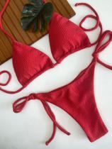 Conjunto Biquíni Feminino Cortininha com Bojo Removível Calçinha De Amarrar Forrado Várias Cores