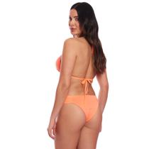 Conjunto Biquíni Feminino Cortininha Com Calcinha Tanga FMF Laranja Conjunto Biquíni Feminino Cortininha Com Calcinha Tanga FMF Laranja