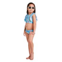 Conjunto Biquíni Infantil Azul Tip Top Cavalo Marinho UV50+ - Azul Conjunto Biquíni Infantil Azul Tip Top Cavalo Marinho UV50+ - Azul