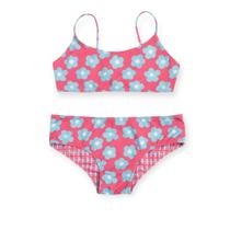 Conjunto biquíni infantil c proteção uv dupla face margarida