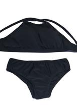 Conjunto Biquíni Infantil Juvenil liso cropped cruzado calcinha basica