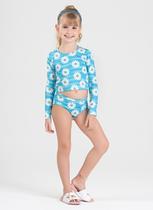 Conjunto Biquíni Infantil Menina Hawaii Manga Longa e Calcinha Margarida de Verão Conjunto Biquíni Infantil Menina Hawaii Manga Longa e Calcinha Margarida de Verão