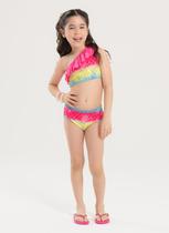 Conjunto Biquíni Infantil Menina Rosa Top Um Ombro Só com Babado e Calcinha Sereia Conjunto Biquíni Infantil Menina Rosa Top Um Ombro Só com Babado e Calcinha Sereia