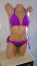 Conjunto Biquini Lilás/Azul Luxo Tamanho M