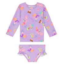 Conjunto Biquini Manga Longa e Calcinha Roupa de Praia Menina Proteção Uv50 Conjunto Biquini Manga Longa e Calcinha Roupa de Praia Menina Proteção Uv50