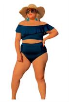 Conjunto Biquíni Plus Ciganinha Babado Hot Pants Bojo Verão