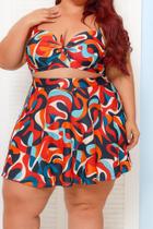 Conjunto Biquíni Plus Size Bojo Calcinha Com Saia Saida