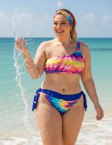 Conjunto Biquíni Plus Size Estampa Tie Dye - Acqua Rosa Conjunto Biquíni Plus Size Estampa Tie Dye - Acqua Rosa