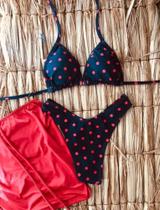 Conjunto Biquíni Poá com Bojo + Saia