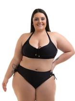 Conjunto Biquíni Preto Plus Size Top Sem Bojo e Sunkini - Acqua Rosa