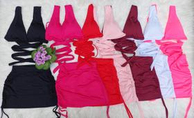 Conjunto Biquíni + Saia Ajustável Gringas Model