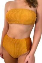 CONJUNTO BIQUÍNI sem alça MOSTARDA PÉROLA NEGRA CONJUNTO BIQUÍNI sem alça MOSTARDA PÉROLA NEGRA