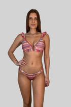 Conjunto biquíni triângulo babados étnicos Conjunto biquíni triângulo babados étnicos