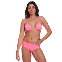 Conjunto Biquíni Vih Triny Feminino Cortininha Com Calcinha Tanga Rosa Conjunto Biquíni Vih Triny Feminino Cortininha Com Calcinha Tanga Rosa