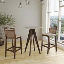 Conjunto Bistrô 1 Mesa 2 Banquetas Rattan