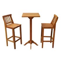 Conjunto Bistro 1 Mesa Tampo Quadrado 2 Banquetas Alta Conforto Bar Area Gourmet Madeira de Demolição