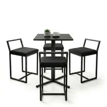 Conjunto Bistrô Baixa Industrial Quadrada 4 Banqueta Confort Conjunto Bistrô Baixa Industrial Quadrada 4 Banqueta Confort