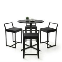 Conjunto Bistrô Baixa Industrial Redonda 4 Banqueta Confort Conjunto Bistrô Baixa Industrial Redonda 4 Banqueta Confort