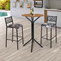 Conjunto Bistrô Dani 2 Banquetas e Mesa Tampo BP Redondo Conjunto Bistrô Dani 2 Banquetas e Mesa Tampo BP Redondo