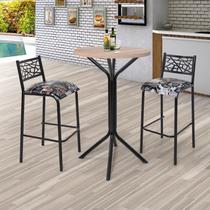 Conjunto Bistrô Dani 2 Banquetas e Mesa Tampo BP Redondo Conjunto Bistrô Dani 2 Banquetas e Mesa Tampo BP Redondo