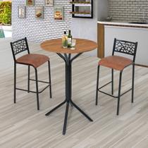 Conjunto Bistrô Dani 2 Banquetas e Mesa Tampo Bp Redondo Conjunto Bistrô Dani 2 Banquetas e Mesa Tampo Bp Redondo