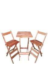 Conjunto Bistrô Dobrável - 1 mesa e 2 cadeiras