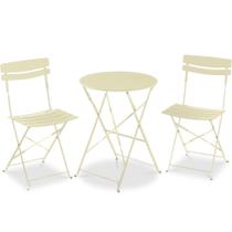 Conjunto Bistro Dobrável de Aço Creme Best Choice Products Conjunto Bistro Dobrável de Aço Creme Best Choice Products