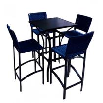 Conjunto Bistrô em Corda Náutica - 4 Cadeiras + 1 Mesa Conjunto Bistrô em Corda Náutica - 4 Cadeiras + 1 Mesa