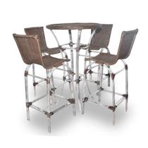 Conjunto Bistrô em Fibra Sintética - 4 lugares + 1 mesa Conjunto Bistrô em Fibra Sintética - 4 lugares + 1 mesa