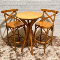 Conjunto Bistrô Fixo Mesa Redonda X com 2 Banquetas X