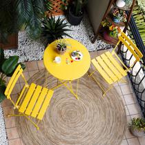 Conjunto Bistrô Grand Patio Dobrável em Aço com 2 Cadeiras e 1 Mesa Conjunto Bistrô Grand Patio Dobrável em Aço com 2 Cadeiras e 1 Mesa