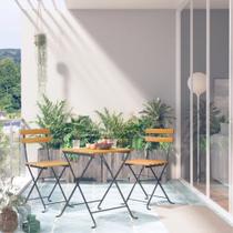 Conjunto Bistro Plegable Casafoyer de Madera Maciza de Acacia, 3 Piezas