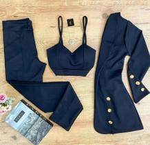 Conjunto blazer de 3 peças plus size