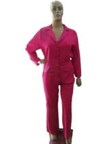 Conjunto blazer plus size e calça pink tam 48/50