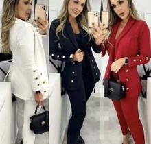 Conjunto blezer alfanhataria 3 peças Conjunto blezer alfanhataria 3 peças