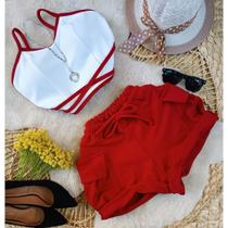 Conjunto blogueira cropped de amarrar com short cargo