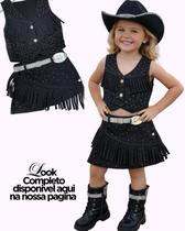 Conjunto Blogueirinha Boiadeira Maraisa Jeans Preto Conjunto Blogueirinha Boiadeira Maraisa Jeans Preto