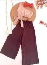 CONJUNTO blogueirinha Calça Pantalona + Cropped